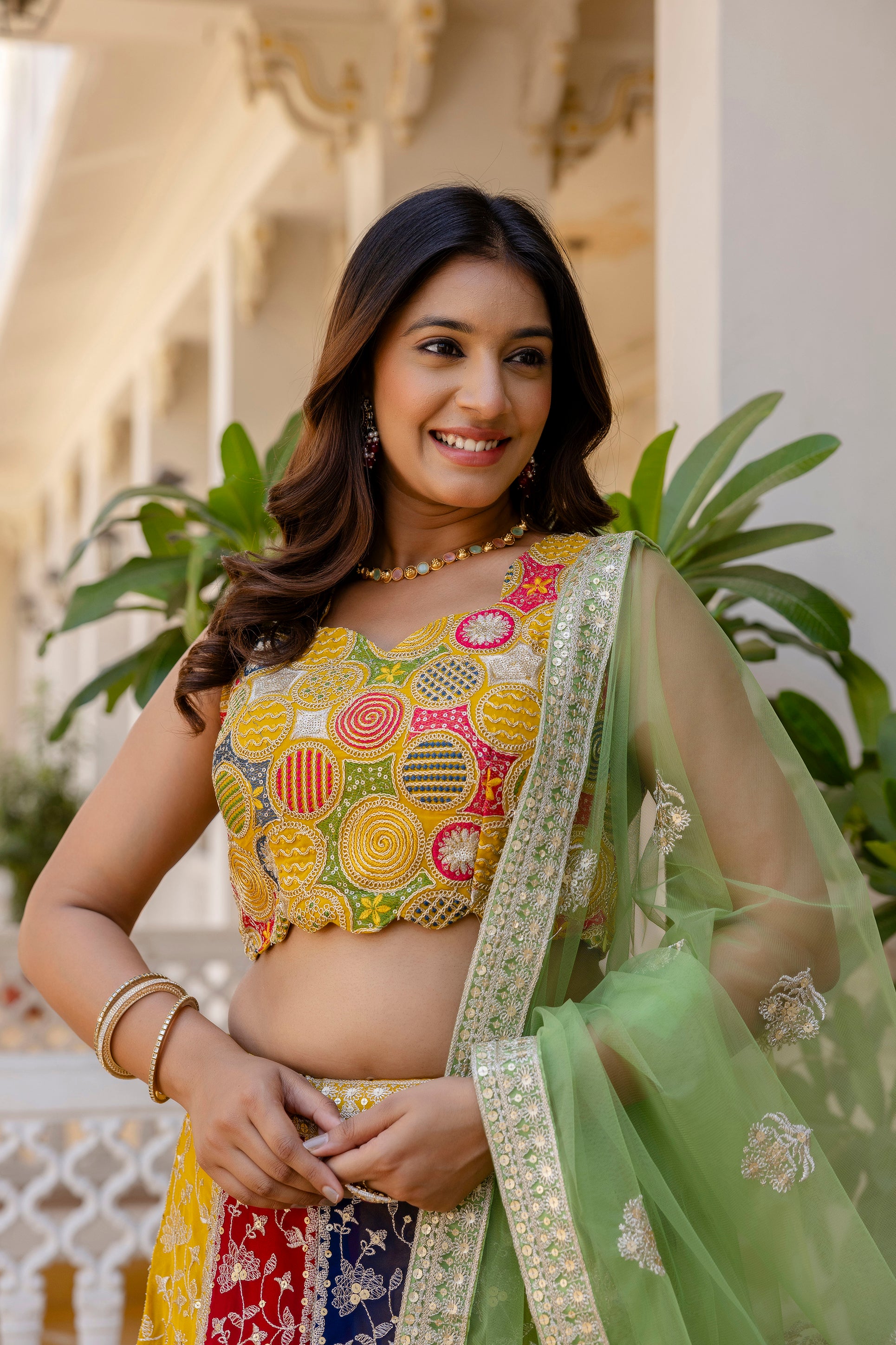 multicolor lehenga choli
