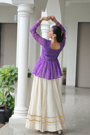 Side pose showcasing Lehenga Choli flair