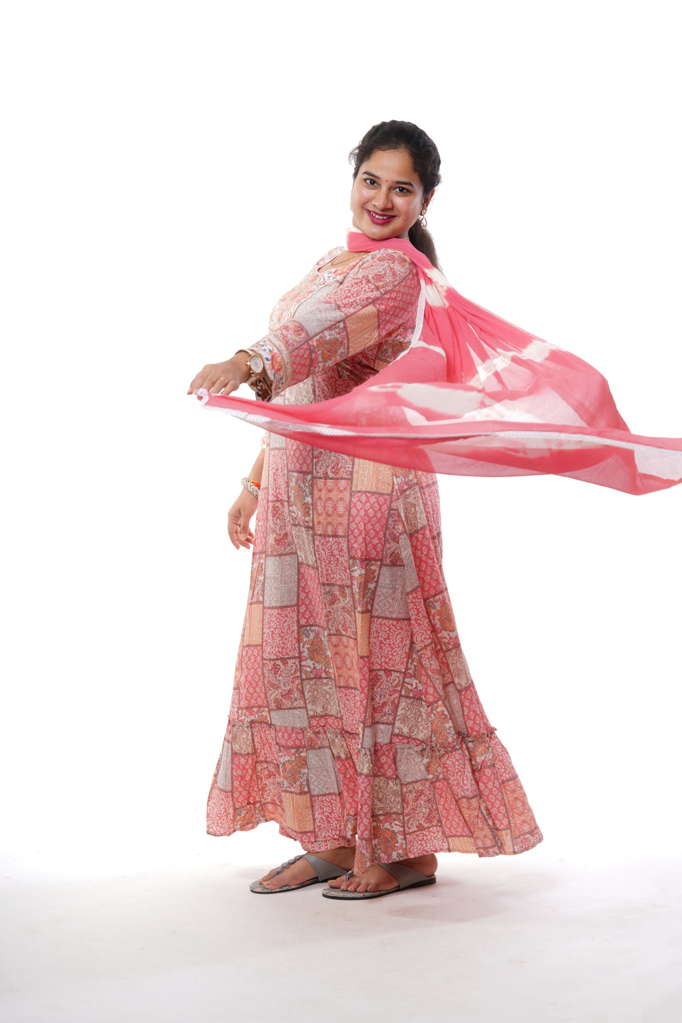 rayon Anarkali kurta set