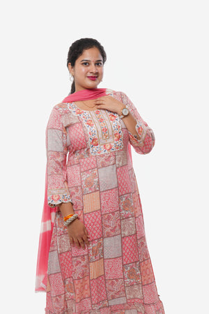 festive Anarkali with dupatta