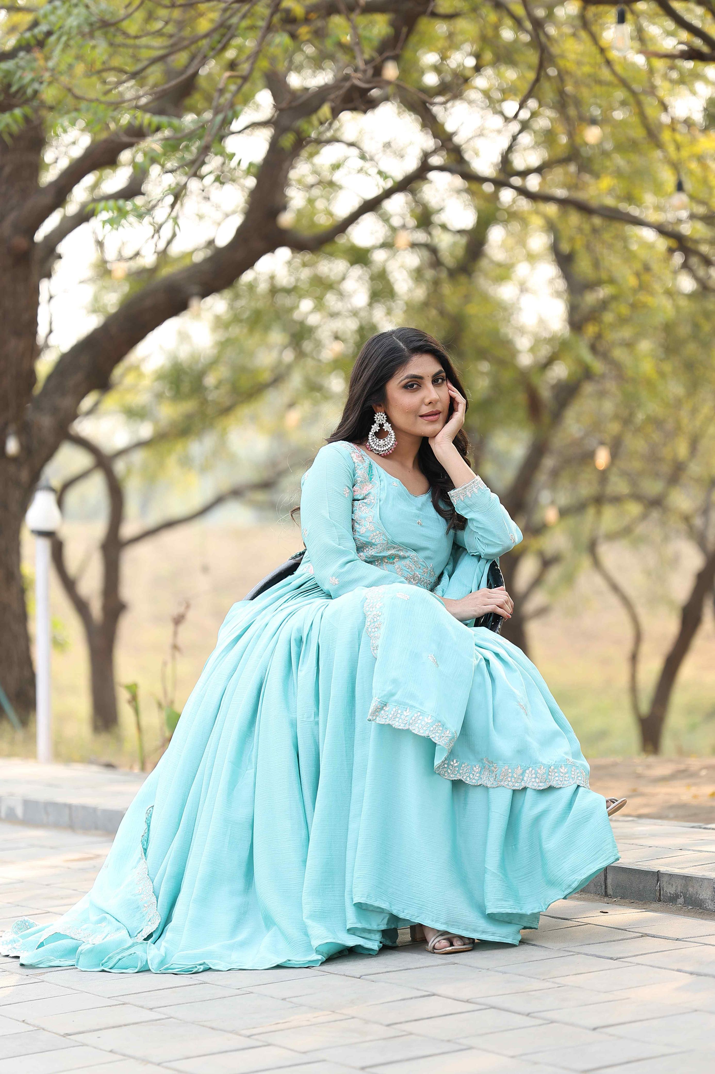 ethnic gown stitched