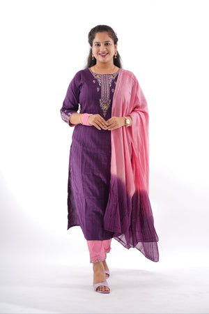 Purple kurti set