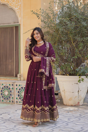 embroidered gown for women
