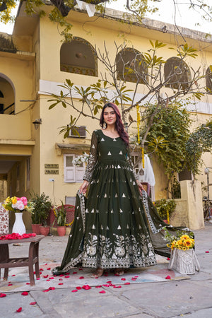 Party wear embroidered gown India