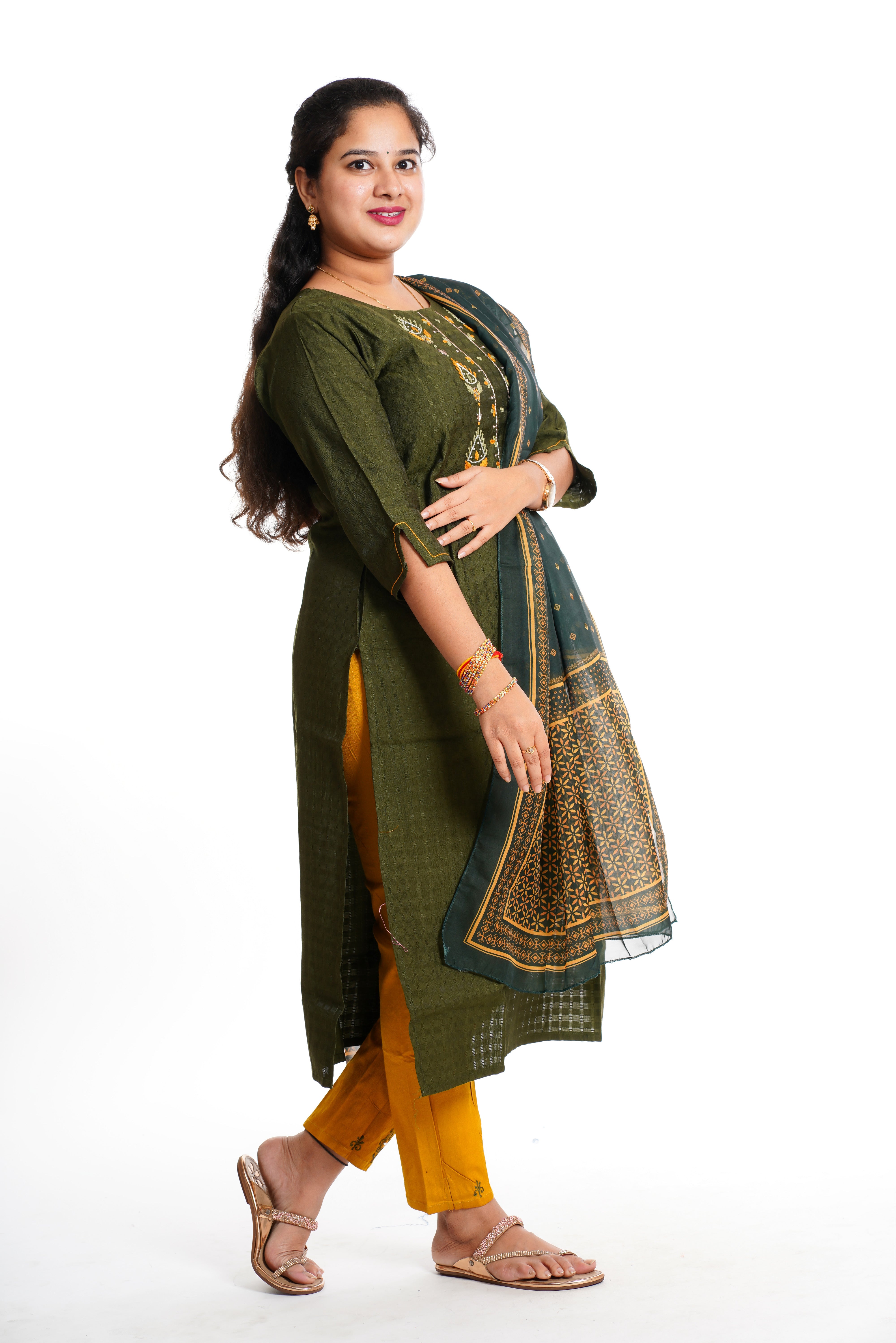 3 piece kurta set for women cotton