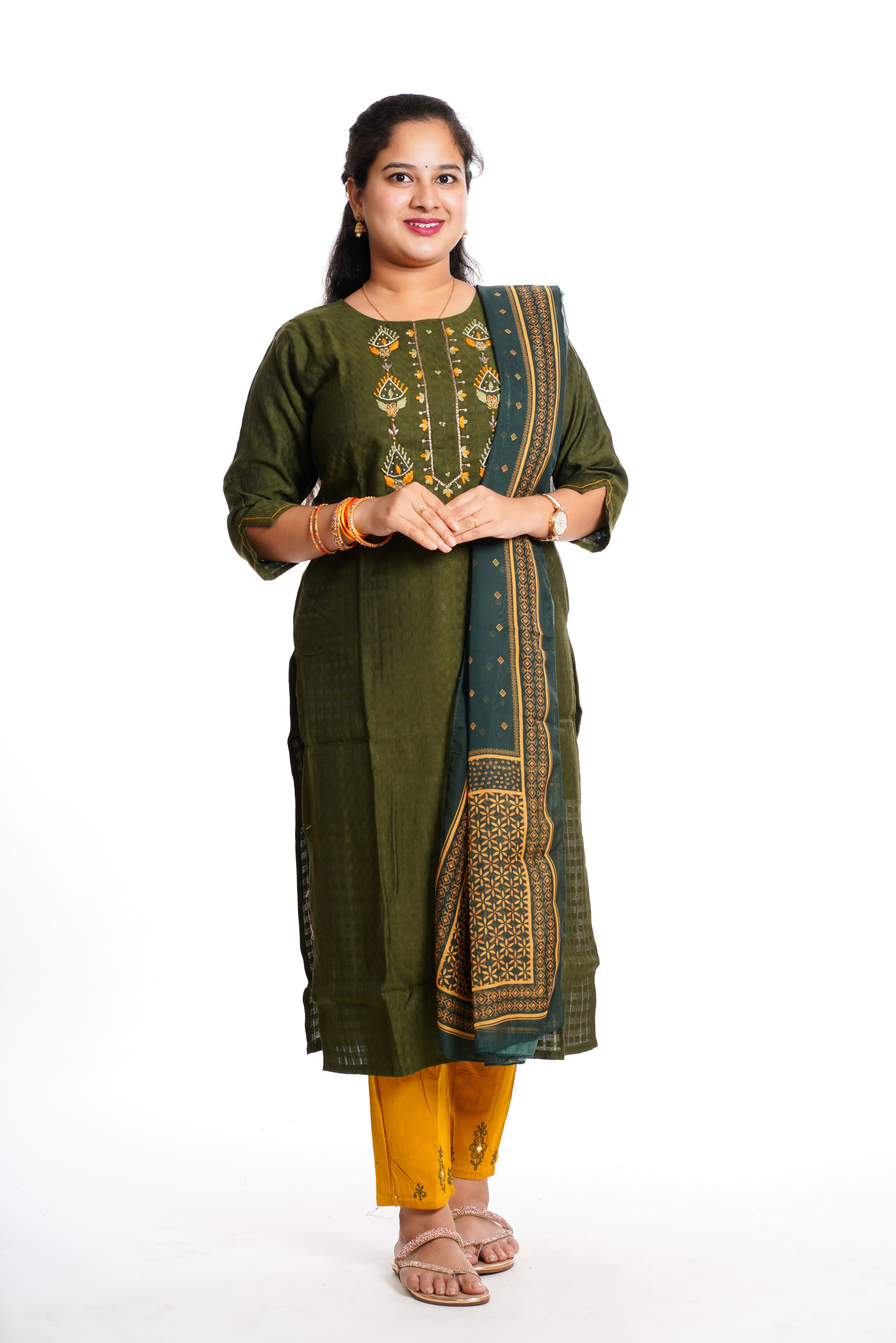 Cotton kurti with dupatta