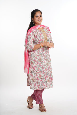 cotton kurti 3 piece set