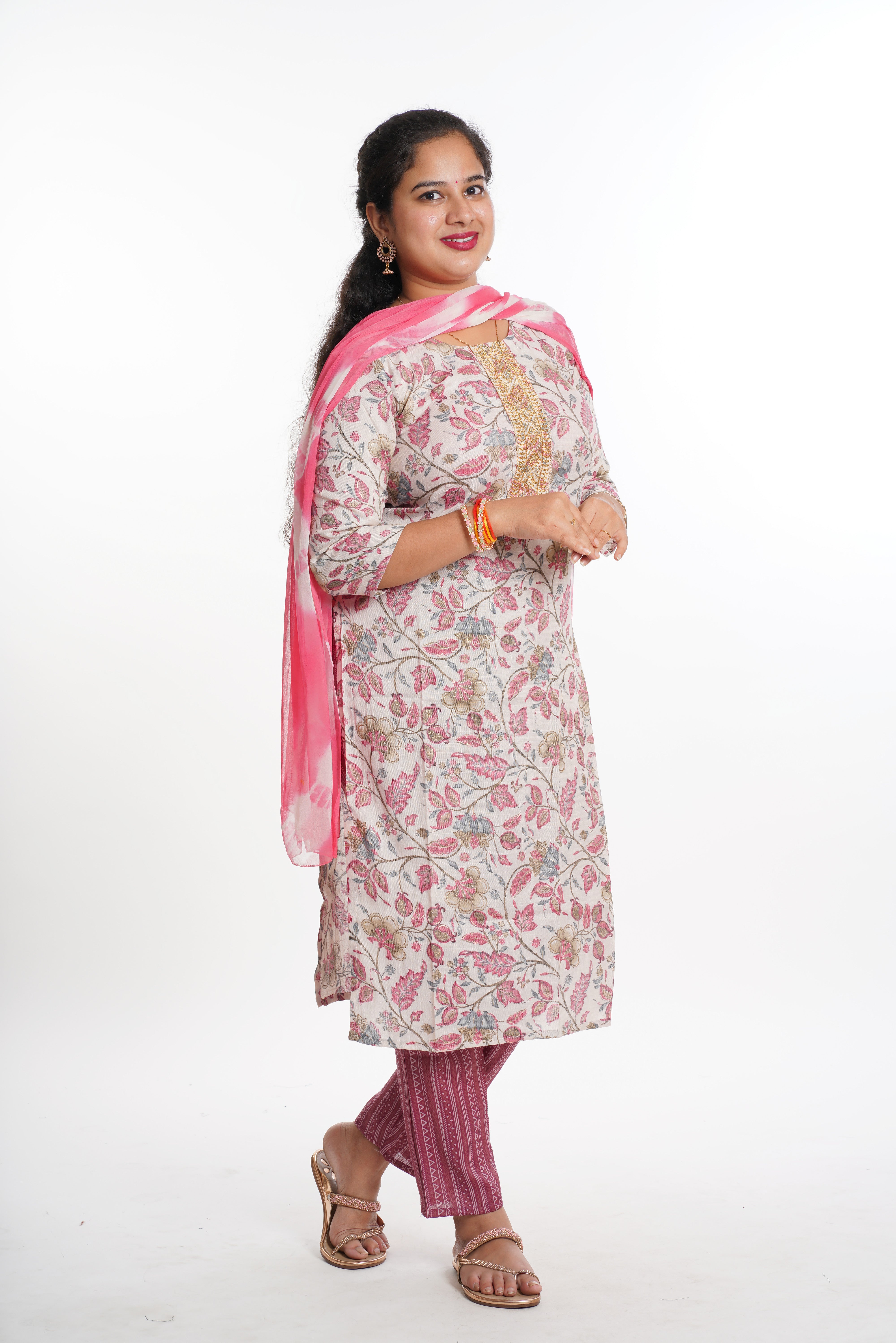 cotton kurti 3 piece set