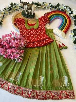 Silk Lehenga for Kids
