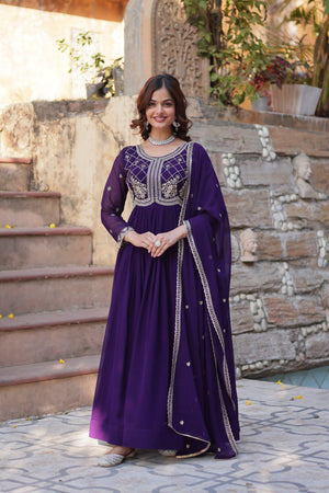 Readymade gown set with dupatta
