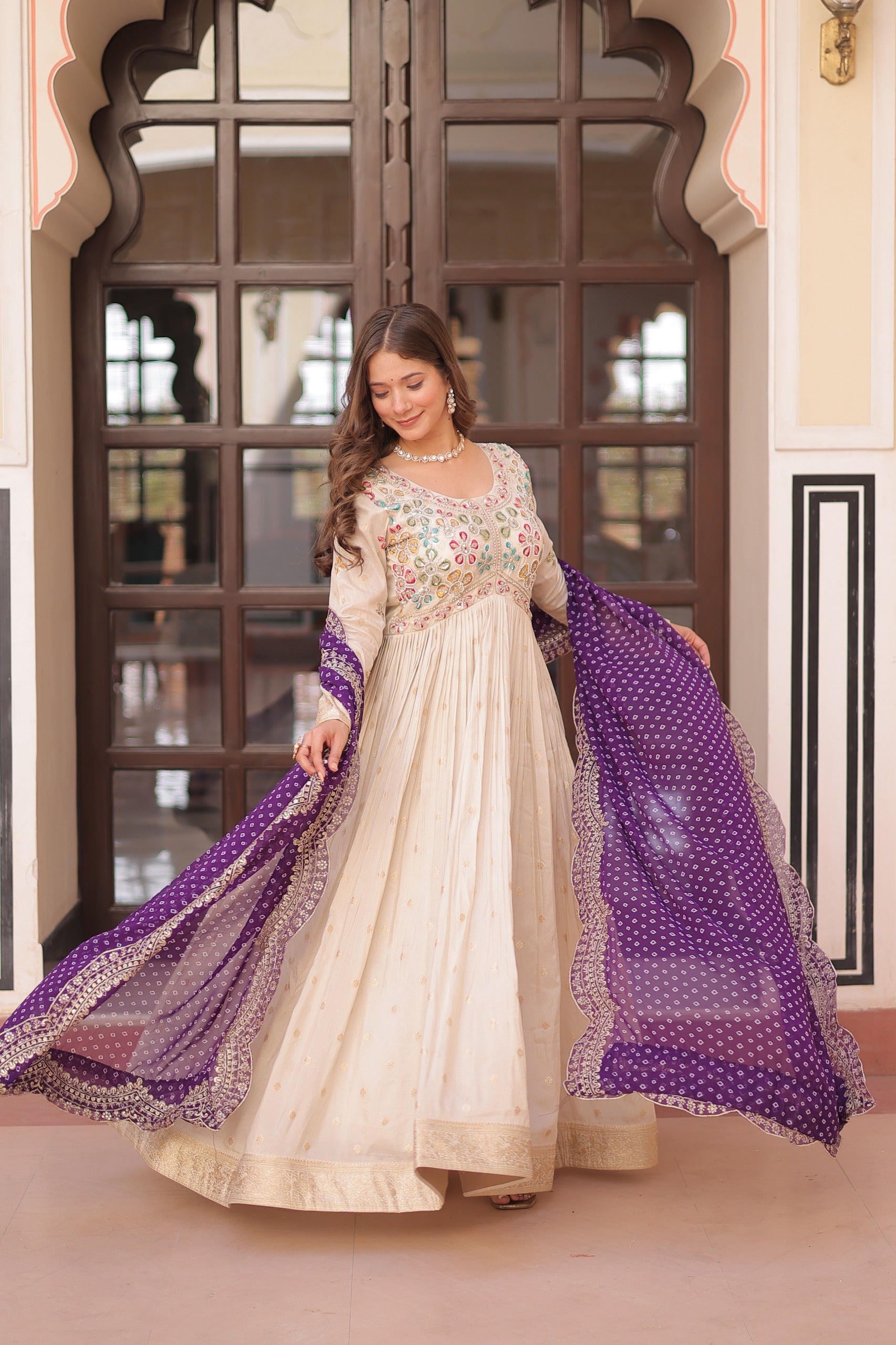 Festive Indian Gown Set for Ladies