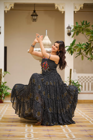 Black georgette gown