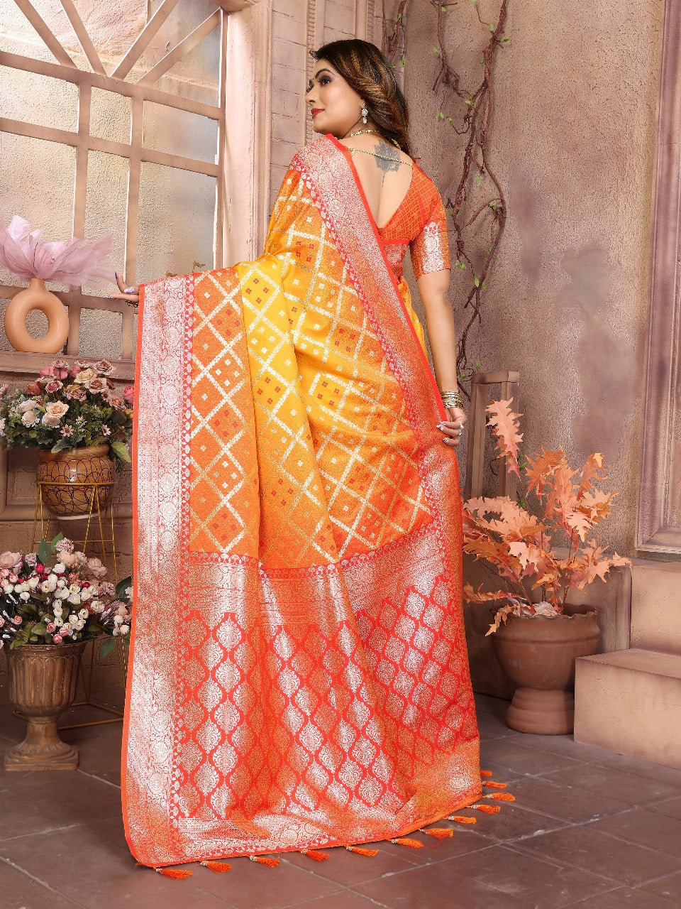 Lichi silk saree
