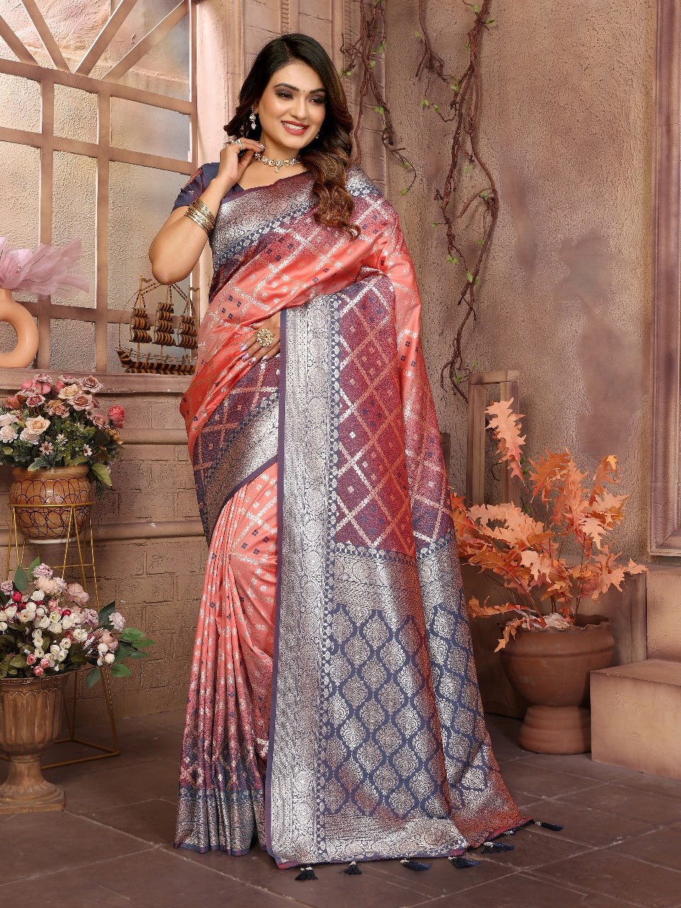 festive silk saree