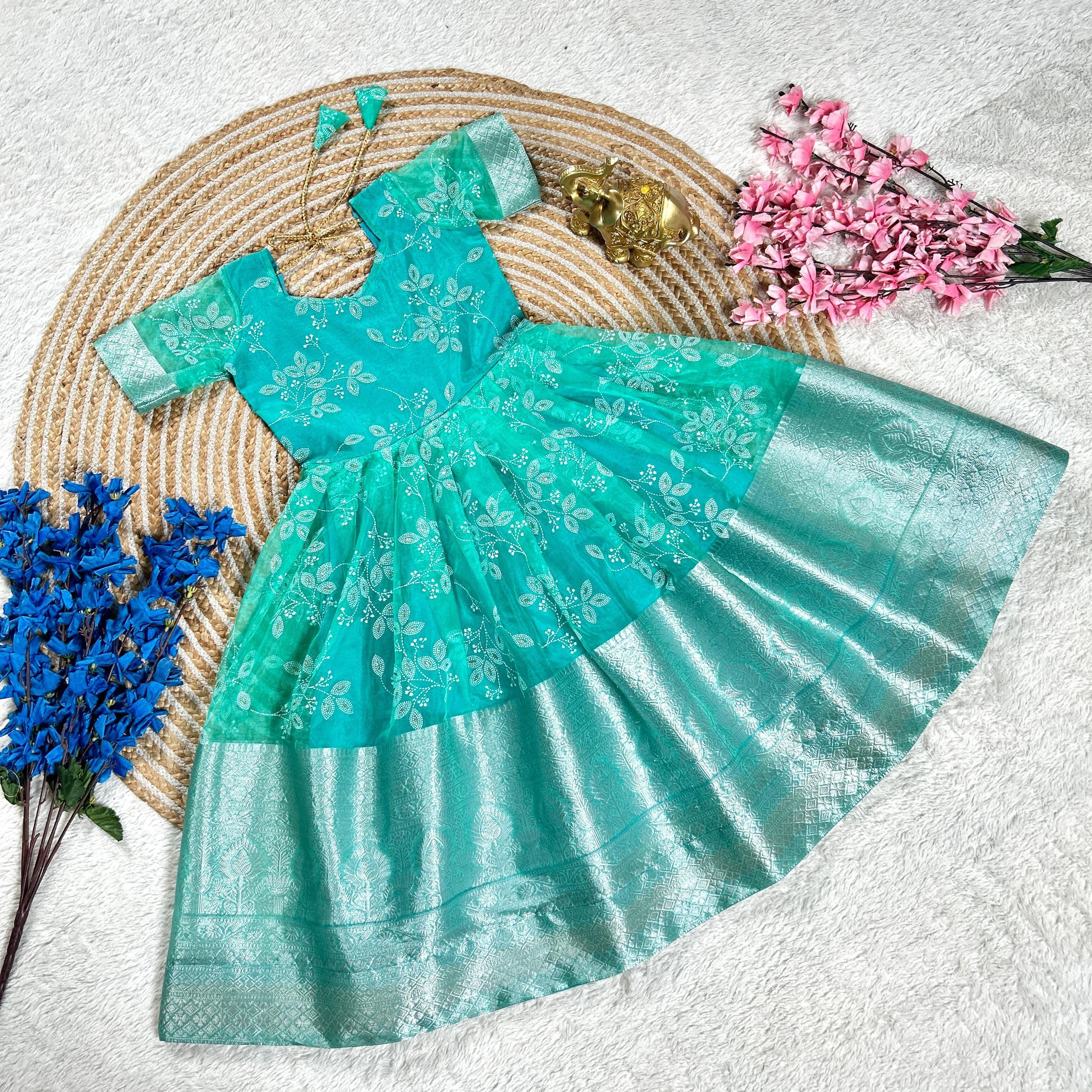 Viscose Kids Gown vastralyn green