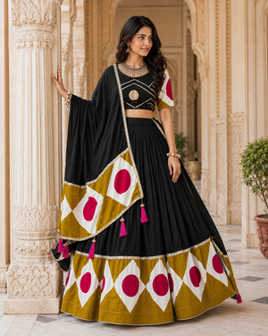 latest Pure cotton printed choli with gota patti work