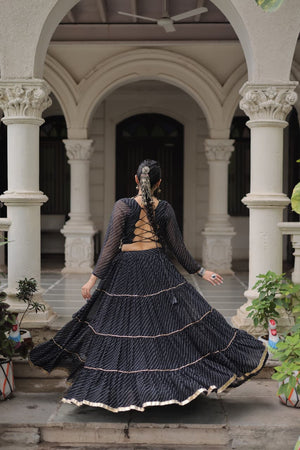 Black Mirror Lace Lehenga Choli