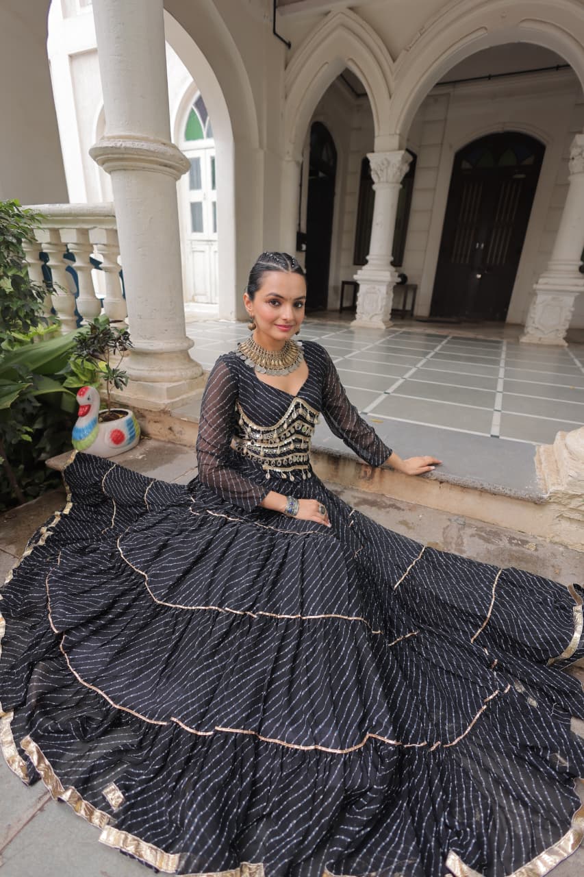 Black Gota Patti Work Lehenga Choli