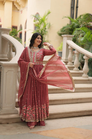 smoky brown sharara suit