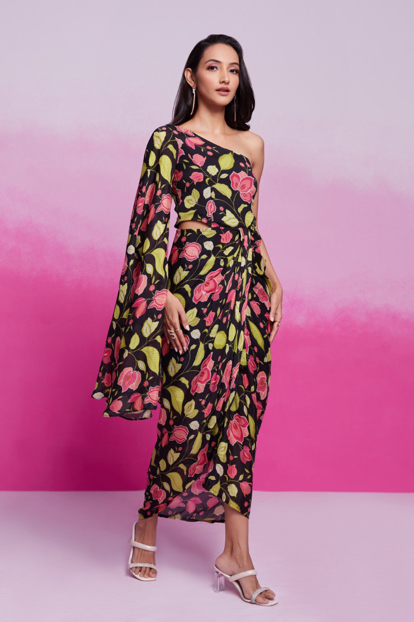 black floral co-ord set