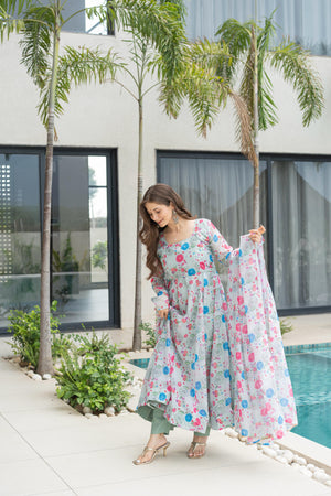 Indian festive wear lightweight floral Anarkali go