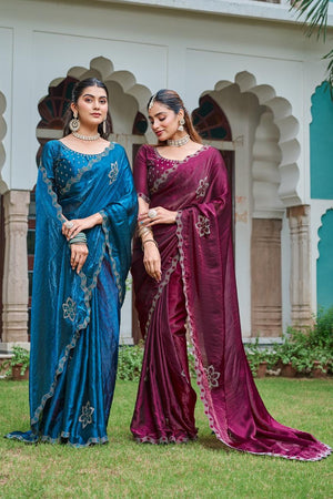 Wedding or festive look in silk saree