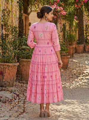 Elegant summer wear kurti for women with puff sleeves