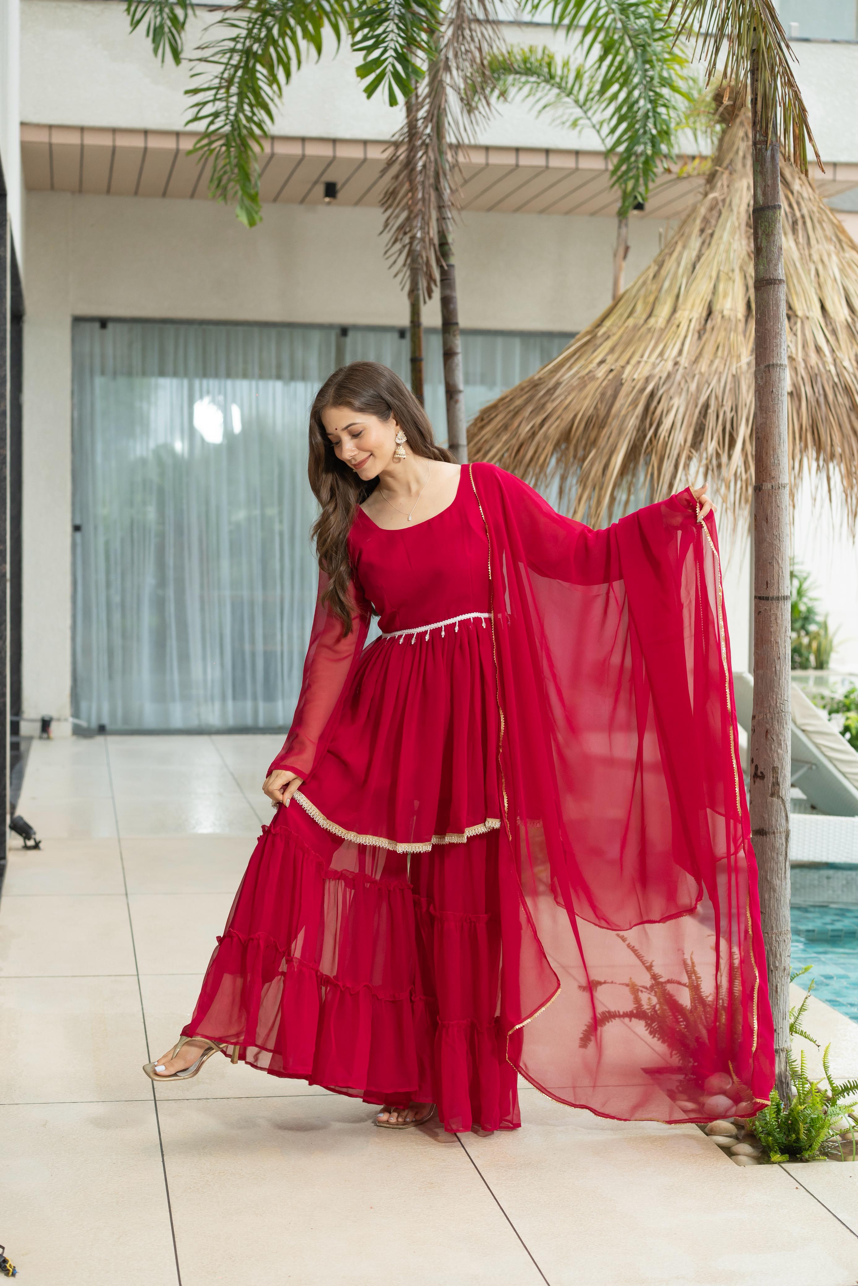 Traditional Kediya Dress for Women – Side Flair Pose