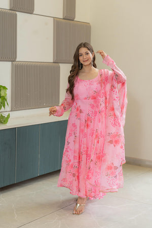 Lightweight organza floral gown full outfit