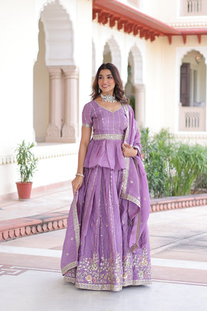 Wedding wear gold crush lehenga for women