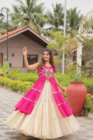 designer Pure Cotton Lehenga with 9 Meter Flare in Indian Style