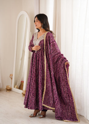 Festive wear rayon gown set with pant and dupatta