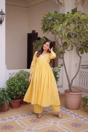 women ethnic cotton kurta pant set