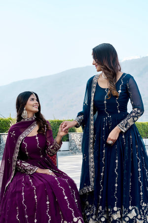 Fox Georgette Long Gown with Dupatta