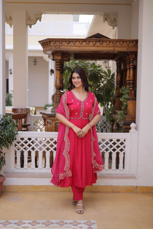 Stylish kurti set for women with V neck and kali pattern flair
