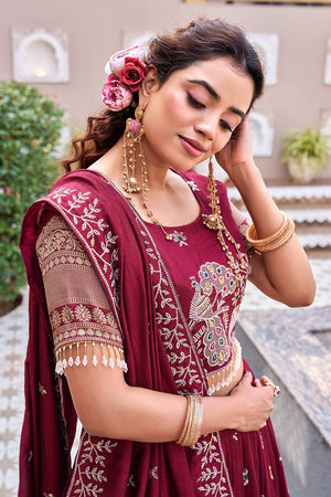 festive embroidered lehenga for women