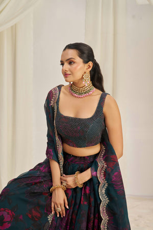 Close-up of intricate embroidery with zari, dori, and sequins