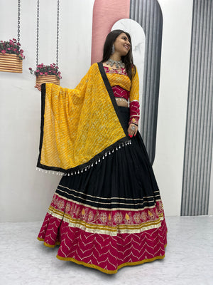 Full flare lehenga showing 6-meter width