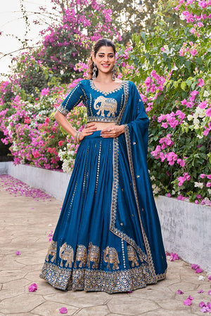 Fully stitched embroidered lehenga choli for women