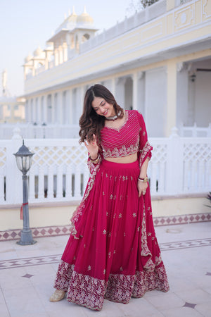 Heavy embroidery wedding lehenga with dupatta