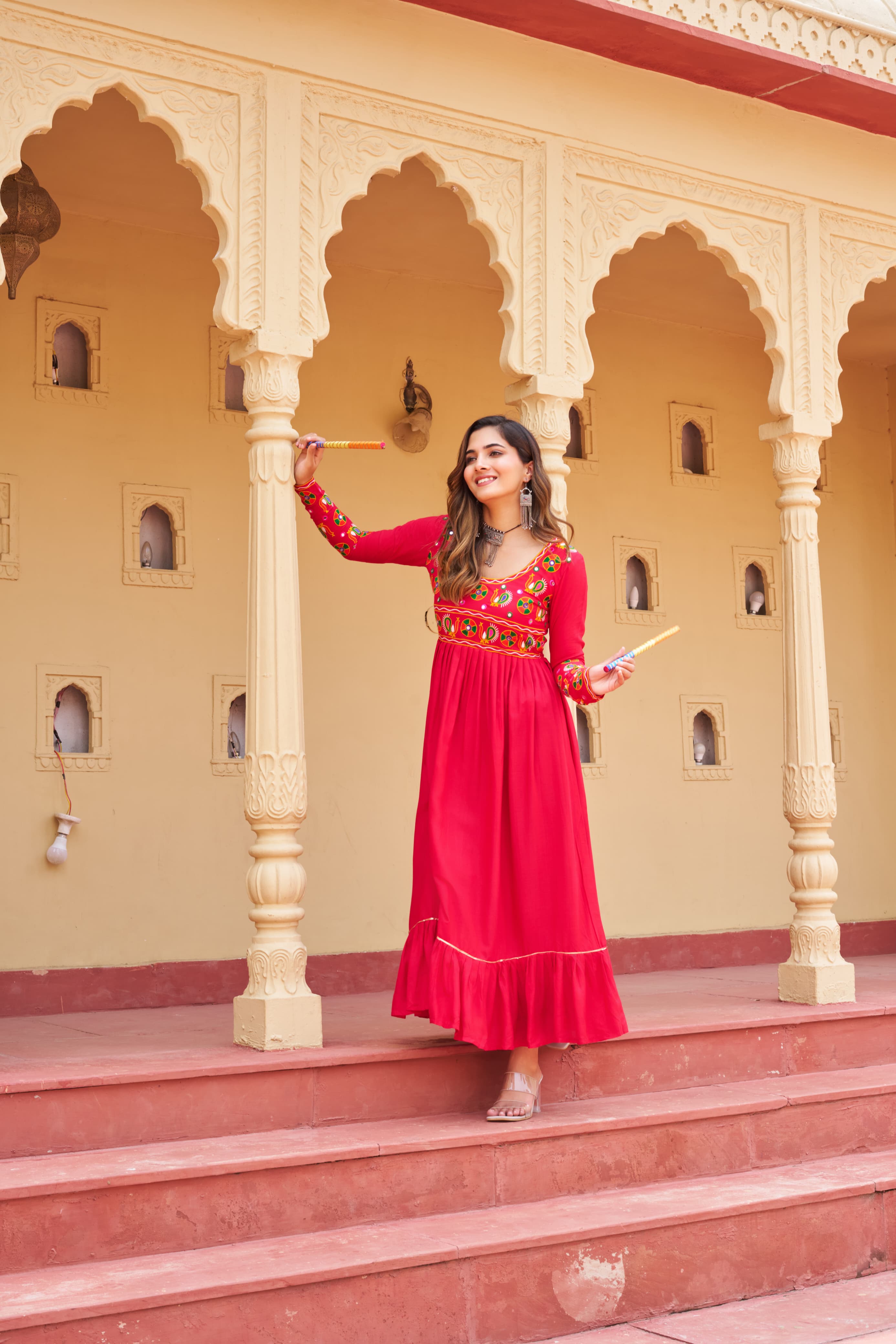 PINK embroidered kurti in ethnic style