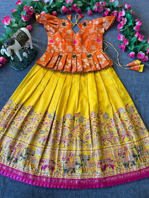 Festive silk lehenga choli for kids