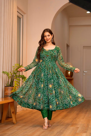 printed organza dress ethnic outfit women