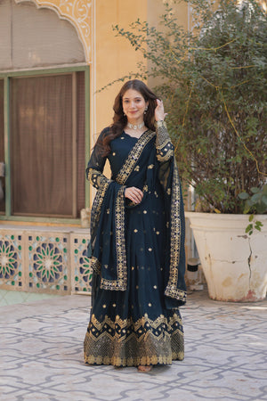 faux blooming georgette gown