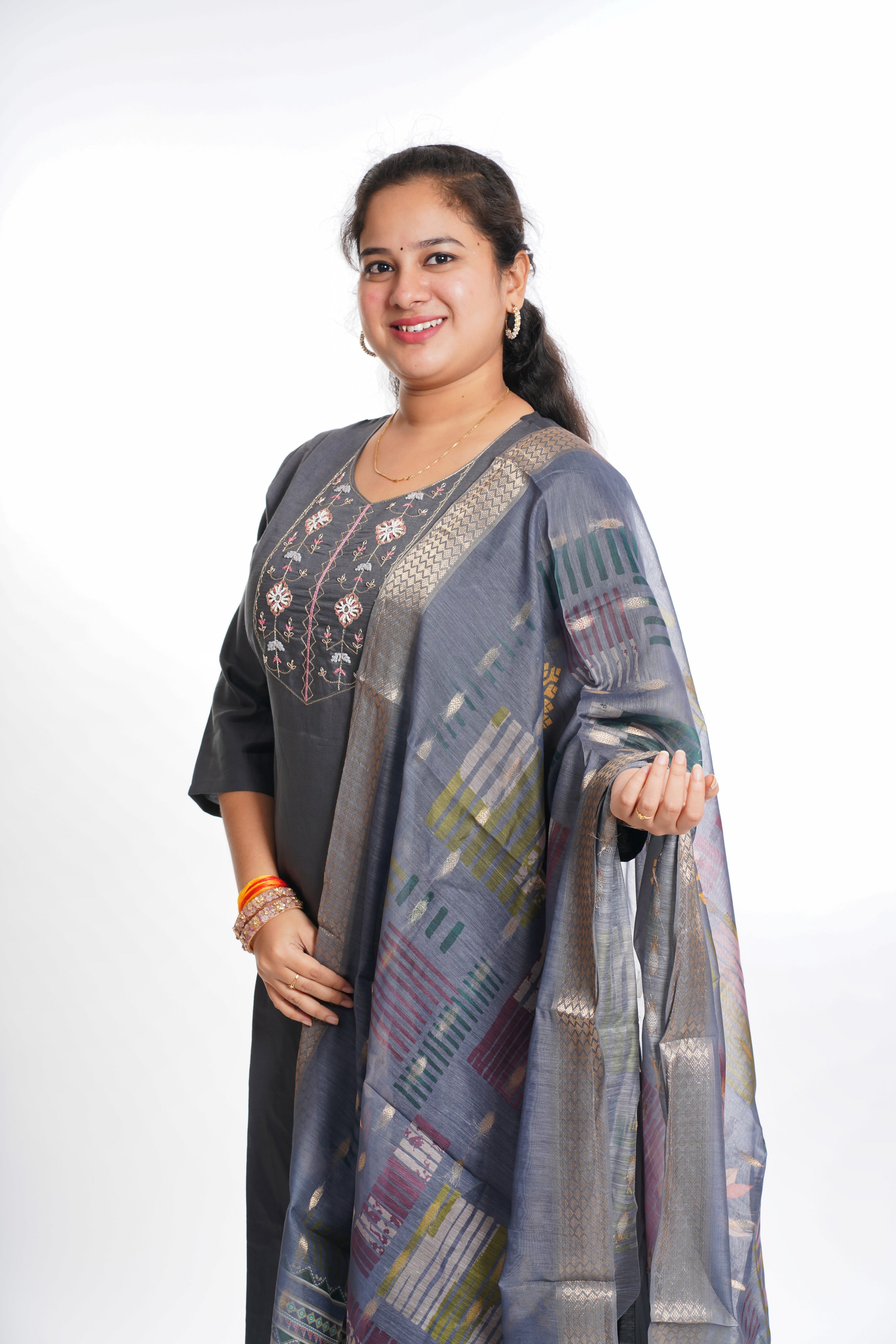 Muslin cotton kurti set