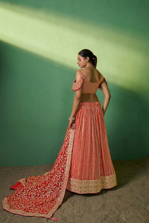 Indian ethnic bridal red lehenga set