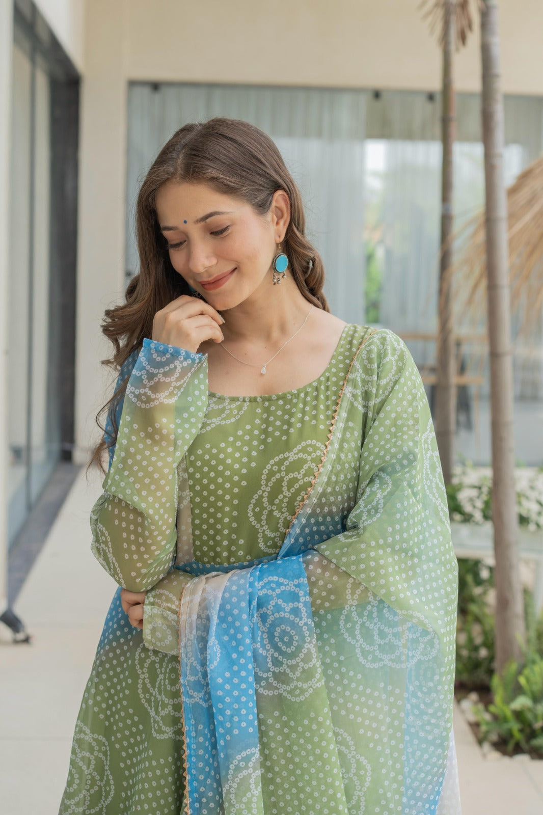 Ethnic Gown Set with Micro Cotton Inner – Close-Up