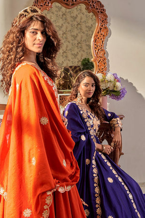 Traditional gown for women with heavy embroidery detailing