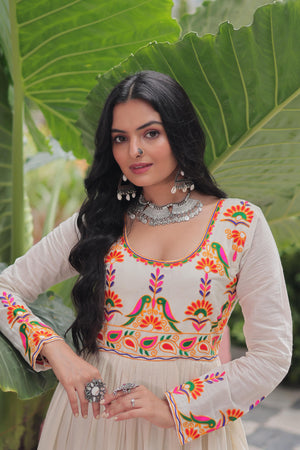 Vastralyn ethnic gown with gota patti work