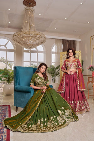 vichitra fabric lehenga designer outfit